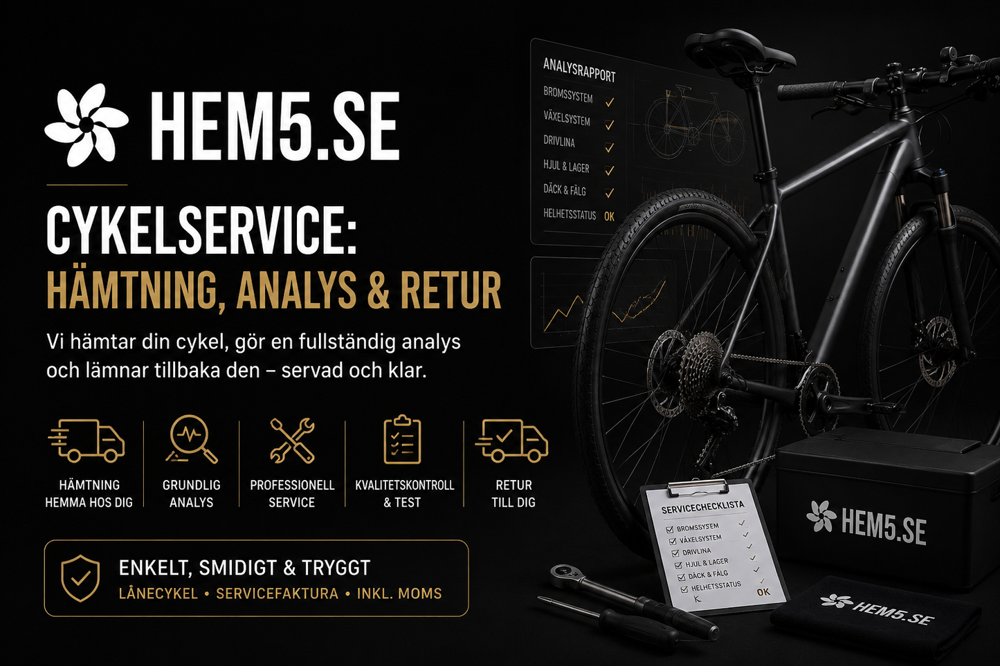 Cykelservice: Hämtning, Analys & Retur